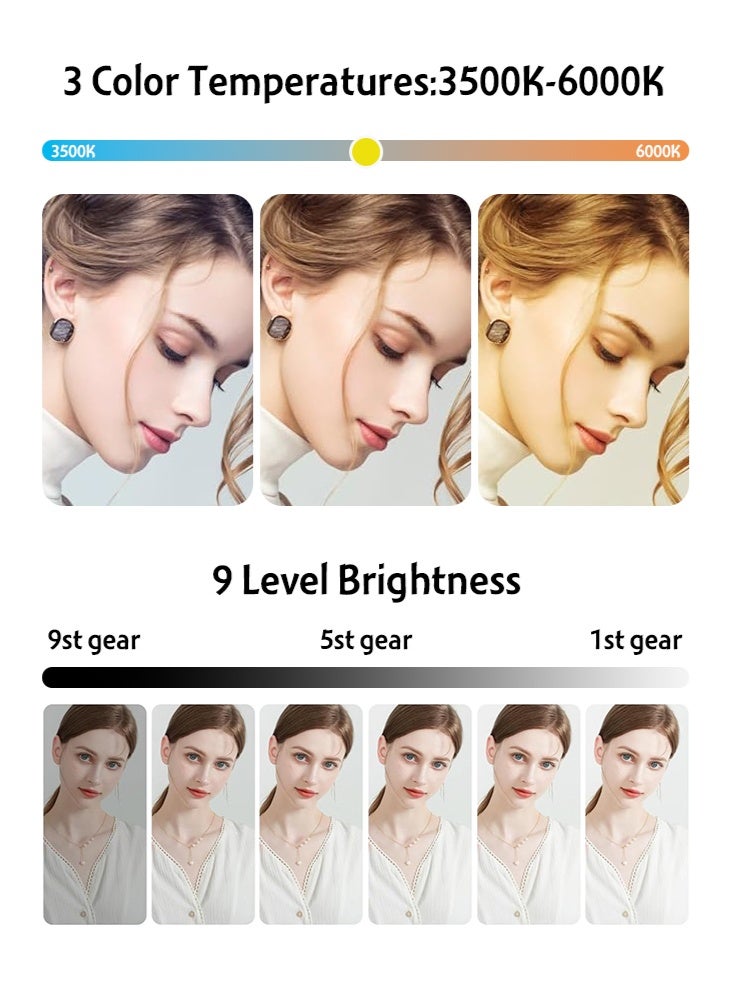 سولاكان حلقة إضاءة LED قطر 26 سم مع حامل أرضي قابل للتعديل حتى 210 سم، حامل هاتف، 3 أوضاع إضاءة مع تحكم في السطوع، مصباح مكياج وبث مباشر وتصوير - Image 5
